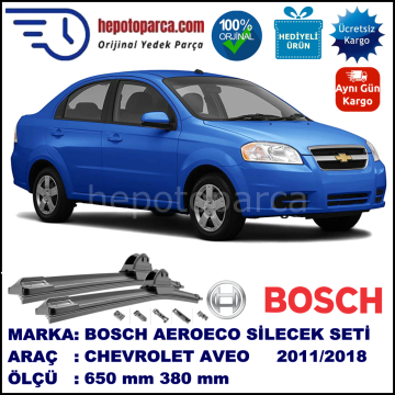 CHEVROLET Aveo [KL1T,T300] 06.2011-..., 650 / 380 mm. BOSCH AEROECO Aparatlı Muz Silecek