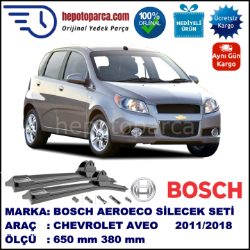 CHEVROLET Aveo Hatchback [KL1T,T300] 06.2011-..., 650 / 380 mm. BOSCH AEROECO Aparatlı Muz Silecek