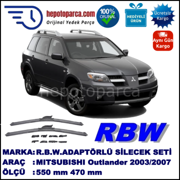 MITSUBISHI Outlander [CU] 02.2003-09.2007, 550 / 470 mm.  RBW  ADAPTÖRLÜ MUZ SİLECEK SETİ