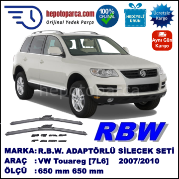 VW Touareg [7L6] 06.2007-05.2010, 650 / 650 mm.  RBW  ADAPTÖRLÜ MUZ SİLECEK SETİ