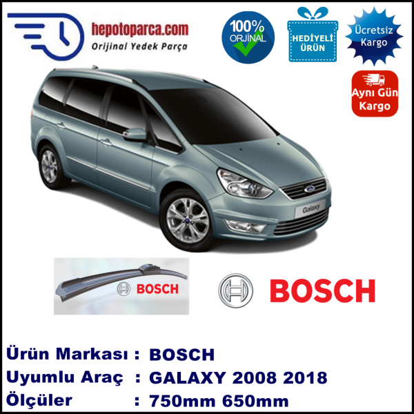 FORD Galaxy [06] 10.2008-... 750/650 mm Bosch Aerotwin Araca Özel Silecek
