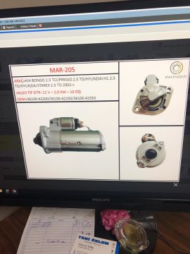 MAR 205 MARŞ MOTORU 12V 2.0KW 10 DİŞ KIA BONGO  2.5 TD HYUNDAI H1 2.5 TD STAREX 2.5 TD 2002 VALEO TİPİ  STR 3096 36100 4220042250 42350