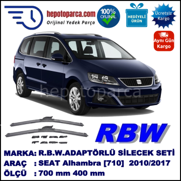 SEAT Alhambra [710] 07.2010-..., 700 / 400 mm.  RBW  ADAPTÖRLÜ MUZ SİLECEK SETİ