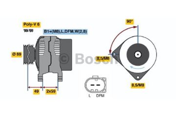 AlternatörMERCEDES-BENZ; VW (VOLKSWAGEN) Vito; Transporter T4; LT; V-Klasse VWW 074903025M; DAF 1516