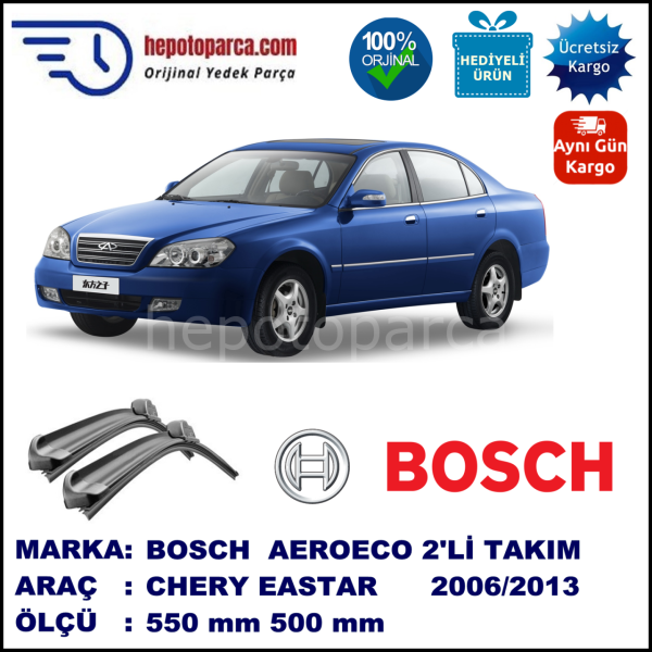 CHERY Eastar [B11, B14] 12.2006-..., 550 / 500 mm. BOSCH AEROECO Aparatlı Muz Silecek