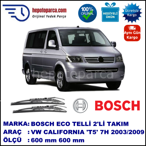 VW California T5 [7H] 02.03-11.09 600 /  mm. BOSCH ECO Telli Silecek 1 Adet