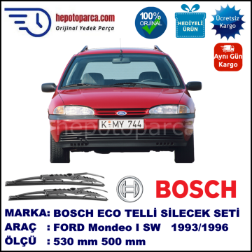 FORD Mondeo I Turnier [93] 04.93-07.96 530 / 500 mm. BOSCH ECO Telli Silecek 2'li Takım