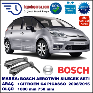 CITROEN C4 Picasso [B58] 04.2008-... 800/750 mm Bosch Aerotwin Araca Özel Silecek