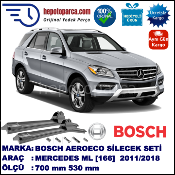 MERCEDES-BENZ Serie ML [166] 06.2011-08.2018, 700 / 530 mm. BOSCH AEROECO Aparatlı Muz Silecek