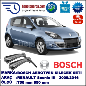 RENAULT Scenic III [J95] 05.2009-... 750/650 mm Bosch Aerotwin Araca Özel Silecek