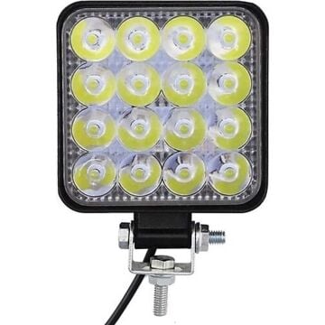 3010576 CARUB ÇALIŞMA LAMBASI  10-30V 48W 16 LED KARE SİYAH 48MM KALIN