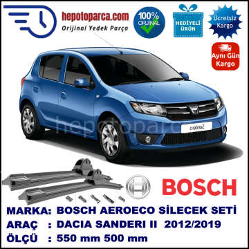 DACIA Sandero II [L8] 08.2012-..., 550 / 500 mm. BOSCH AEROECO Aparatlı Muz Silecek