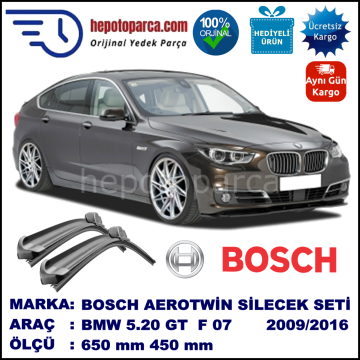 BMW Serie 5 GT [F 07] 10.2009-... 650/450 mm Bosch Aerotwin Araca Özel Silecek