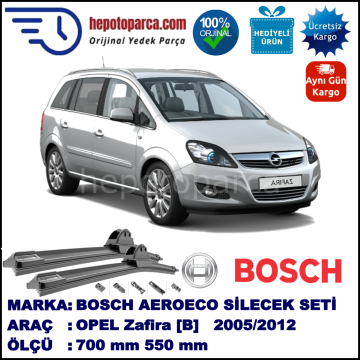 OPEL Zafira [B] 07.2005-..., 700 / 550 mm. BOSCH AEROECO Aparatlı Muz Silecek