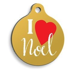 Christmas Serisi I Love Noel Yuvarlak Kedi ve Köpek Künyesi