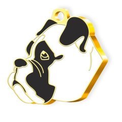 Altın Kaplama Boxer Köpek Künyesi (Beyaz)