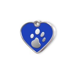 Kalp Şeklinde Mineli Küçük Kedi Köpek Künyesi Mavi