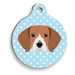 Mavi Puantiyeli Beagle Yuvarlak Köpek Künyesi