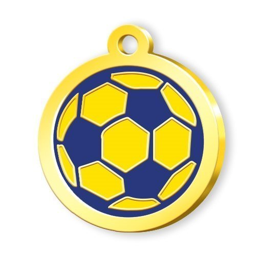Altın Kaplama Futbol Topu Künye - Sarı Lacivert