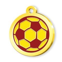 Altın Kaplama Futbol Topu Künye - Sarı Kırmızı