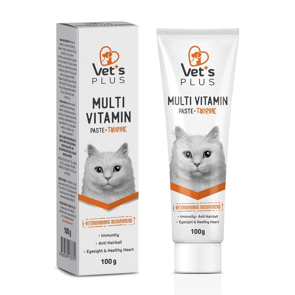 Vet's Plus Sağlıklı Kediler için Taurinli Multi-Vitamin Kedi Macunu 100gr