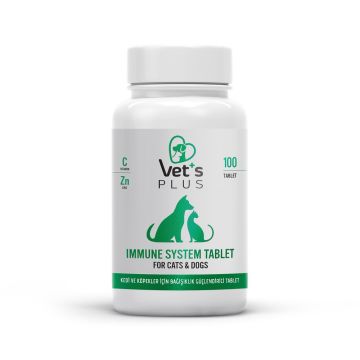 Vet's Plus Immune System Kedi ve Köpek için Bağışıklık Sistemi Güçlendirici Tablet (100'lü)