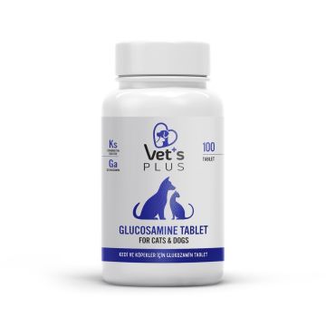 Vet's Plus Glucosamine Kedi ve Köpek Eklem Sağlığı Güçlendirici Glukozamin Tablet (100'lü)