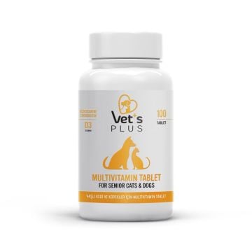 Vet's Plus Senior Yaşlı Kedi ve Köpekler için Multivitamin Tablet (100'lü)