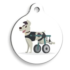 Tekerlekli Sandalye Yuvarlak Kedi ve Köpek Künyesi
