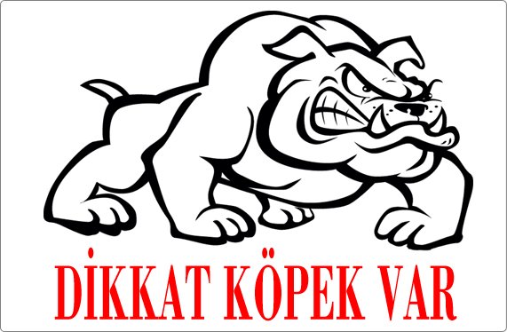 Dikkat Köpek Var Uyarı Levhası (Bulldog)