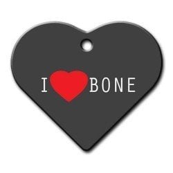 I Love Bone Geniş Kalp Kedi Köpek Künyesi