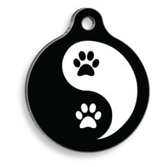 Yin Yang Patiler Yuvarlak Kedi ve Köpek Künyesi