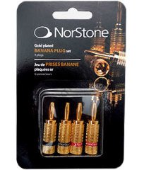 NorStone Banana Plugs Gold 4'lü set