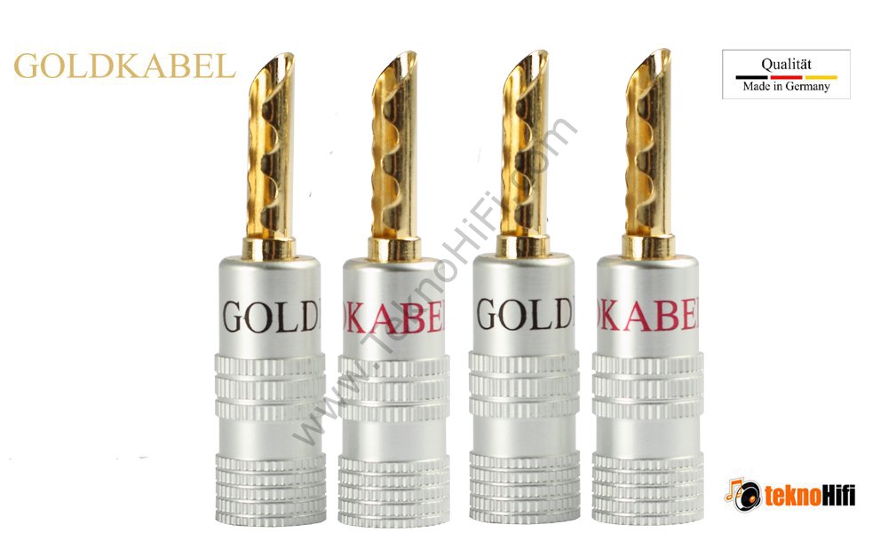 GoldKabel  Profi Hohl - Banana Gold '4'lü Set'