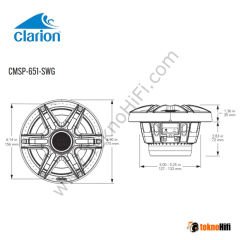 Clarion CMSP-651-SWG 6.5-inch (165 mm) Premium Marine Hoparlör