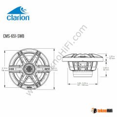 Clarion CMS-651-SWB 6.5-inch (165 mm) Marine Hoparlör