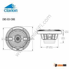 Clarion CMS-651-CWB 6.5-inch (165 mm) Marine Hoparlör