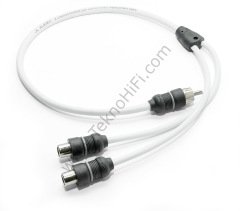 JL Audio XMD-WHTAICY-1F2M: Marine Y-Adaptor, 1 Female Jack, 2 Male Plugs