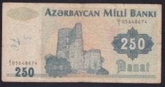 Azerbeycan 250 Manat 1992 Temiz Pick 13a