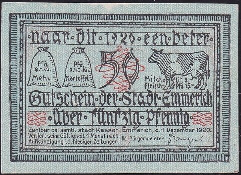 Almanya 50 Pfennig Notgeld 1920 Çil