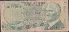 6.Emisyon 2.Tertip 10 Lira L64 230280 Temiz