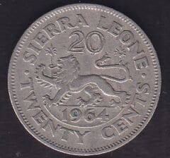 Sierra Leone 20 Cent 1964