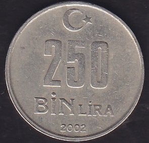 2002 Yılı 250 Bin Lira