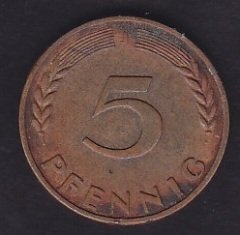 Almanya 5 Pfennig 1950 J