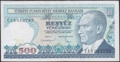 7.Emisyon 2.Tertip 500 Lira E15 012785 Çok Temiz