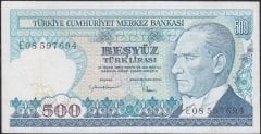 7.Emisyon 2.Tertip 500 Lira E08 597694 Çok Temiz +