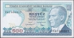 7.Emisyon 2.Tertip 500 Lira D42 886817 Çil