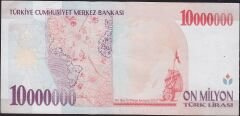 7.Emisyon 10 000 000 Lira D86 225982 Çok Çok Temiz+