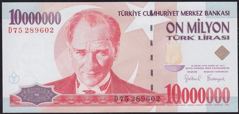 7.Emisyon 10 000 000 Lira D75 289602 Çil