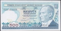 7.Emisyon 2.Tertip 500 Lira D25 342005 Çil